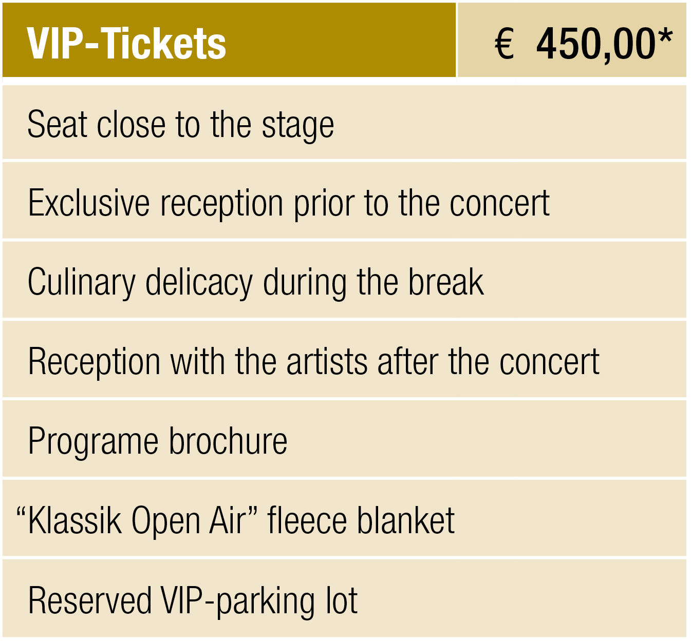 VIP Tickets Gold