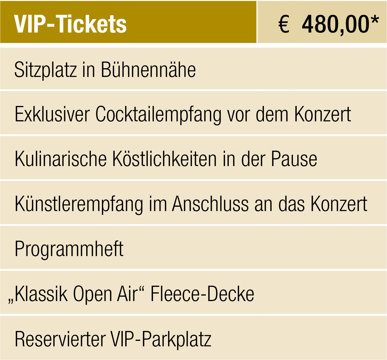 VIP Tickets Gold